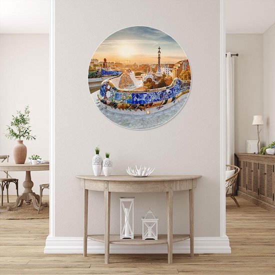 Cercle mural Park Güell - FootballDesign | Plastique Dibond 125 cm | Cercle mural Park Güell Barcelona