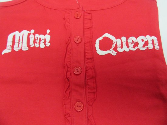 dirkje , meisjes , t-shirt zonder mouw , topje , rood , mini queen  110 - 5 jaar - Dirkje