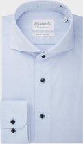 Lichtblauw shirt met navy knoop-boordmaat: 45