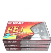 BASF FE-I 60 Ferro Extra Position Normal Cassette Tapes 3 Pack - Extrêmement adapté à toutes les fins d'enregistrement / Cassette Blanco scellée / Platine cassette / Walkman.