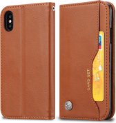 Kneed Skin Texture Horizontaal Flip Leren Case voor iPhone XS Max, met Fotolijst & Houder & Kaartsleuven & Portemonnee (Bruin)