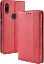 Magnetische gesp Retro textuur Horizontale flip lederen tas voor Xiaomi Redmi Note 7, met houder en kaartsleuven en portemonnee (rood)