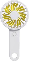 HTL-06 1-3W USB-interface 3-snelheidsregeling Oplaadbare draagbare ultradunne handventilator (wit)