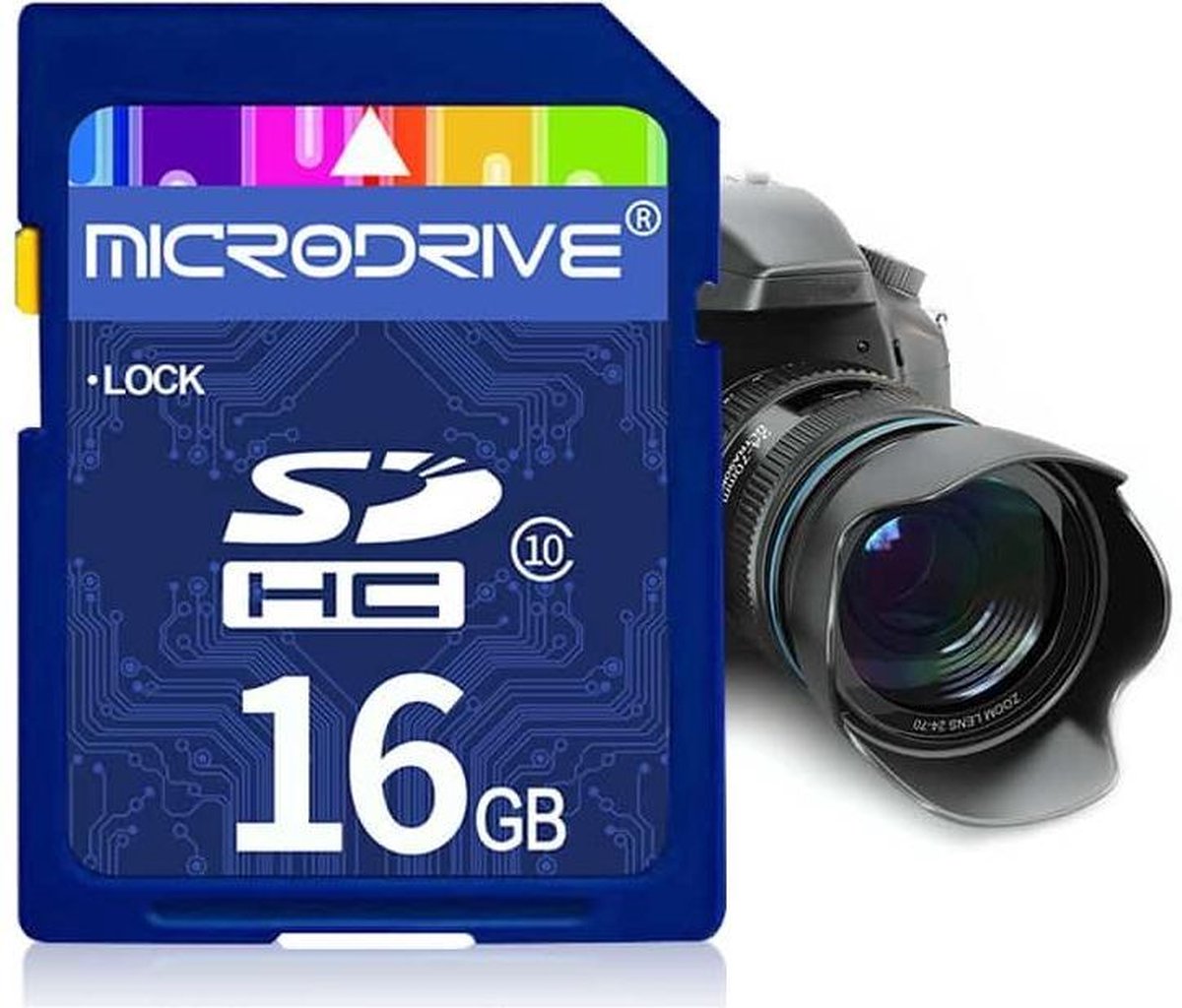 Microdrive 16GB High Speed Class 10 SD-geheugenkaart voor alle digitale apparaten met SD-kaartsleuf
