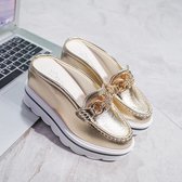 Youth Trend dikzolen pantoffels voor dames (kleur: goud maat: 37)