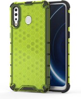 Schokbestendige honingraat pc + tpu case voor Galaxy M30 (groen)