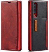 Voor Huawei P30 LC.IMEEKE LC-001-serie PU + TPU kleuraanpassing mat horizontaal flip lederen tas met houder en kaartsleuf (rood)