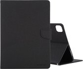 Voor iPad Pro 12.9 2020 GOOSPERY FANCY DIARY Cross Texture lederen tas met houder & kaartsleuven & portemonnee (zwart)