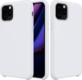 Effen kleur vloeibare siliconen schokbestendig hoesje voor iPhone 11 Pro (wit)