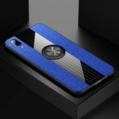 Voor Vivo Y93 XINLI stiksels textuur schokbestendige TPU beschermhoes met ringhouder (blauw)