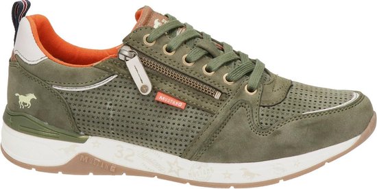 Mustang heren sneaker - Groen - Maat 45 | bol.com