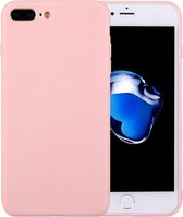 Voor iPhone 8 Plus en 7 Plus TPU-beschermhoes in effen kleur zonder rond gat (roze)