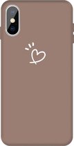 Voor iPhone XS Max Three Dots Love-heart Pattern Colorful Frosted TPU Phone Protective Case (Khaki)