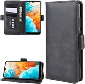 Wallet Stand Leather Cell Phone Case voor Huawei Y6 Pro 2019, met portemonnee en houder en kaartsleuven (zwart)