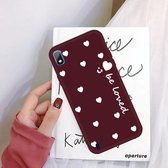 Voor Galaxy A10 Smiling Love Heart Pattern Frosted TPU beschermhoes (wijnrood)