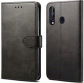 Voor Galaxy A60 GUSSIM zakelijke stijl horizontale flip lederen tas met houder & kaartsleuven & portemonnee (zwart)