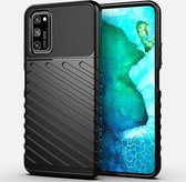 Voor Huawei Honor V30 Thunderbolt Shockproof TPU Soft Case (zwart)