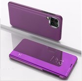 Voor Huawei P40 Lite / Nova 7i vergulde spiegel horizontale flip lederen tas met houder (paars)