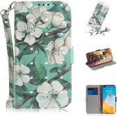 Voor Huawei P40 3D-schilderen Horizontale flip lederen tas met houder & kaartsleuf & portemonnee & lanyard (aquarel bloemen)