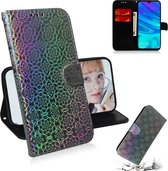 Voor Huawei Enjoy 9s / Honor 10i / 20i Effen kleur Kleurrijke magnetische gesp Horizontale flip PU lederen tas met houder & kaartsleuven & portemonnee & draagkoord (zilver)