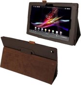 Litchi Texture lederen tas met houder voor Sony Xperia Tablet Z / 10.1 (bruin)