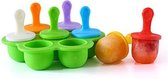 Siliconen mini ijs pops ijs bal lolly maker popsicle mallen baby diy voedingssupplement tool (Groen)
