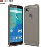 Brushed Texture Carbon Fiber TPU Case voor Google Pixel 3a XL (grijs)