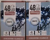 Twee 48 LEDs lichtsnoer wit