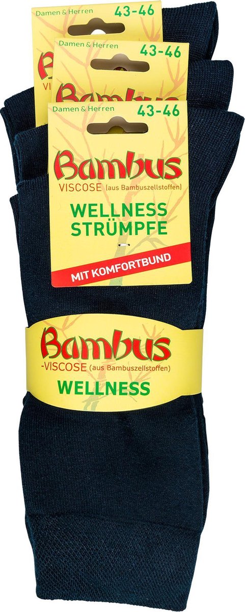 Bamboe sokken - 3 paar – navy blauw - normale schachtlengte - maat 35/38