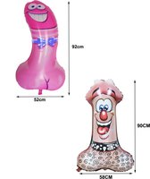 2 folie ballonnen - Piemel - vrijgezellenfeest - thema- 92cm