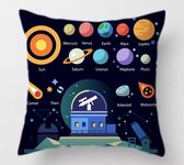 Kussensloop Kids Space Ruimte Universum Planeten Planeet Pillow Case 017