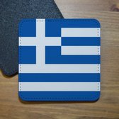 ILOJ onderzetter - Griekse vlag - vlag van Griekenland - vierkant