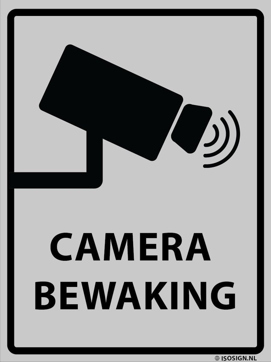 Camera Beveiliging Bord | Camera Bewaking Bord | Antraciet | Kunststof | 330 x 245mm |
