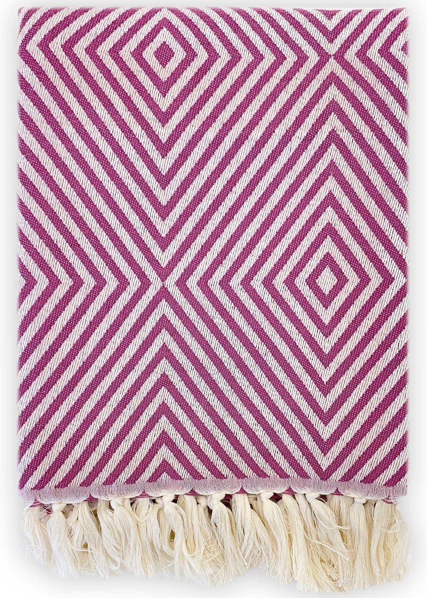 Lantara Plaid Oslo Wol Katoen - Bougainville Roze - 120x150cm