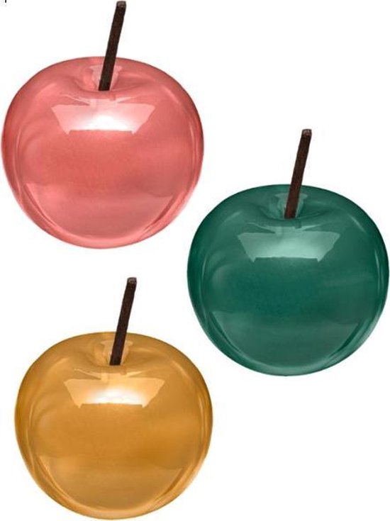 Pomme Déco à Poser Atmosphera - 13 Cm De Haut - Rouge - Matière Dolomite - Décoration D'Intérieur