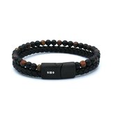 Zelda leer & kralen armband