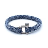 Roger blauw-zilverwitte touw armband