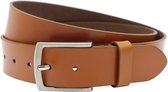 Fana Belts Brede leren Riem Cognac - Taillemaat: 120 - Jeans riem - Heren riem spijkerbroek - Riem dames/heren grote maat