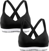 Calvin Klein 2-pack Bralette Lift Top Modern Cotton - zwart