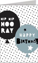 Verjaardagskaart Hip Hip Hooray, Happy Birthday