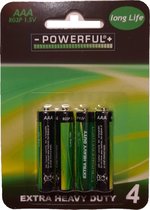 POWERFUL AAA batterij long life - 4 stuks