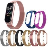 Vervangende Roestvrijstalen Riem voor Mi Band 4 en 3 Slimme Armband - kleur Metalen Riem - Rose Goud