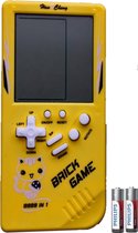Brickgame Handheld Spelcomputer - Extra Groot Scherm - Tetris - Classic game - Retro spel - Blokken - - Geel - Inclusief Batterij