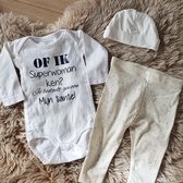 MM Baby pakje cadeau geboorte meisje jongen set met tekst super tante aanstaande zwanger kledingset pasgeboren unisex Bodysuit | Huispakje | Kraamkado | Gift Set babyset kraamcadea