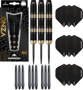Darts Set Onza 100% brass - dartpijlen - 24 gram - inclusief 9 - darts shafts - en 9 - darts flights