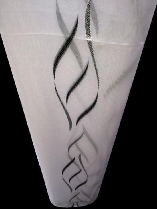 Expertise bovenste Broek 10 meter Vitrage stof om zelf gordijnen te maken. Wit met zwart en zilver  van... | bol.com