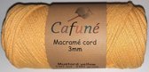 Cafuné Macrame koord-3mm-Mosterd-120 meter-Gevlochten koord-Gerecycled katoen