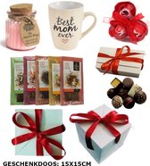 Moederdag Cadeautje Geschenkset | Geurkaars Mok Zeeprozen Bonbons Thee | Moeder Mama Cadeau