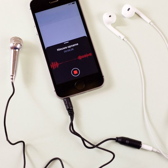 Kikkerland Mini karaoke microfoon voor smartphones – Ideaal voor Tiktok – Muziek – Karaoke – Feestje – Zilver - Kadotip - Kikkerland