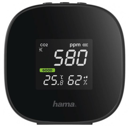 Hama Luchtkwaliteitsmeter "Safe" - CO2 - temperatuur - vochtigheidsmeting